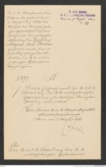 k.k. naturhistorisches Hofmuseum, Intendanzakten 1885-1896 (Hauer), Aktenzahl Z.399/1893, Seite 1